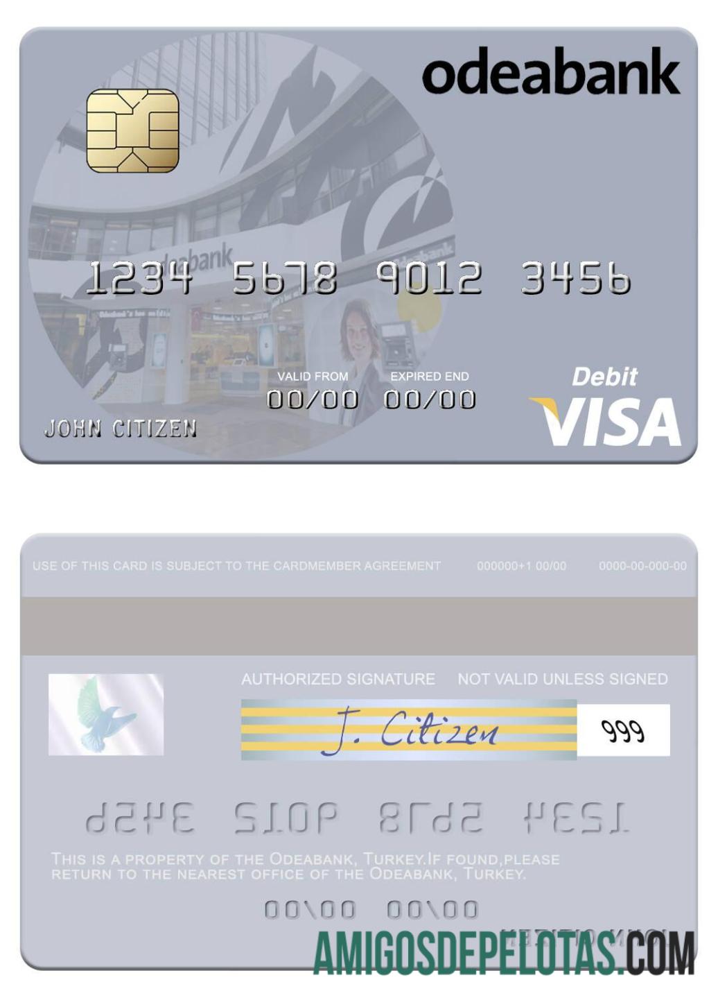 Turki Odeabank visa Debit kartu makering