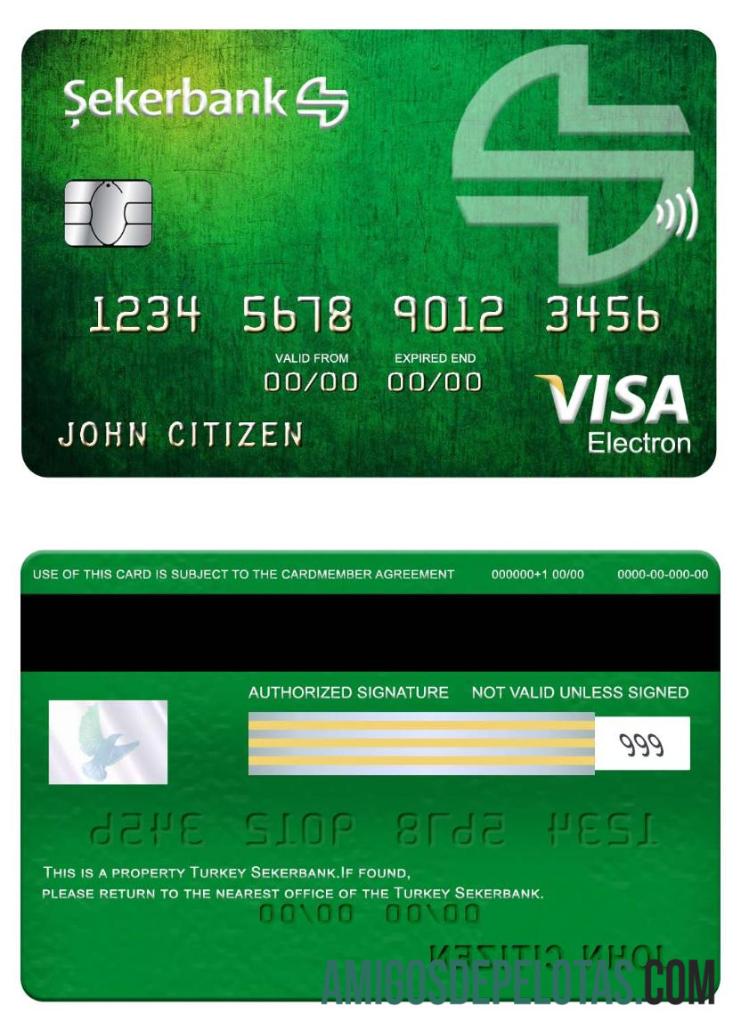 Turki Sekerbank visa electron kartu makering