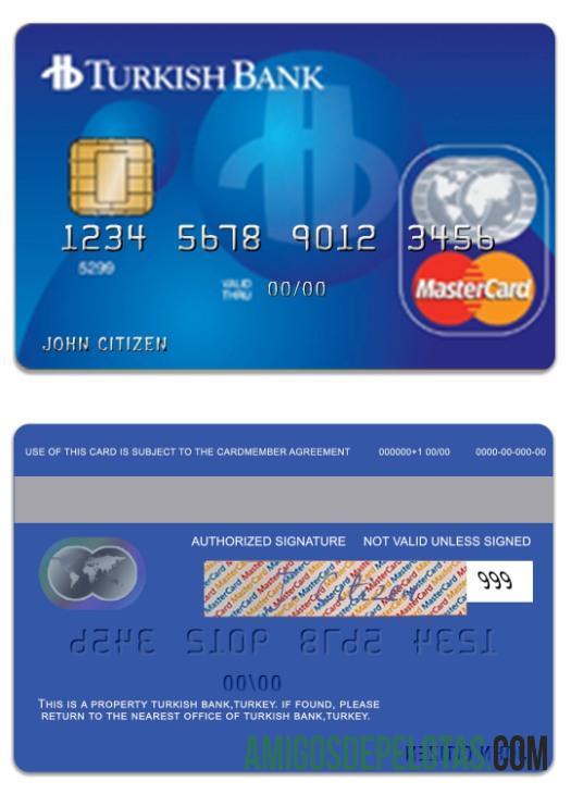 Turki TurkishBank standar mastercard desain