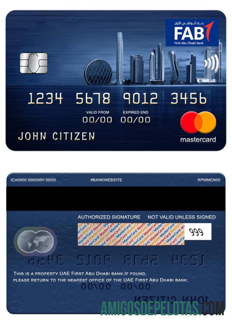 UEA First Abu Dhabi bank mastercard templat