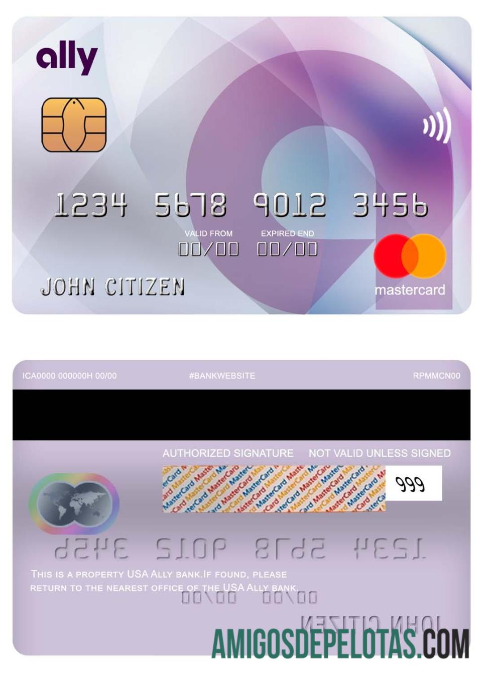 AS Ally bank mastercard templat