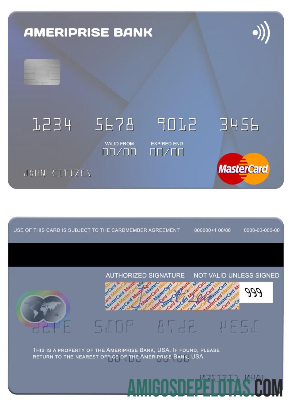 AS Ameriprise bank mastercard makering