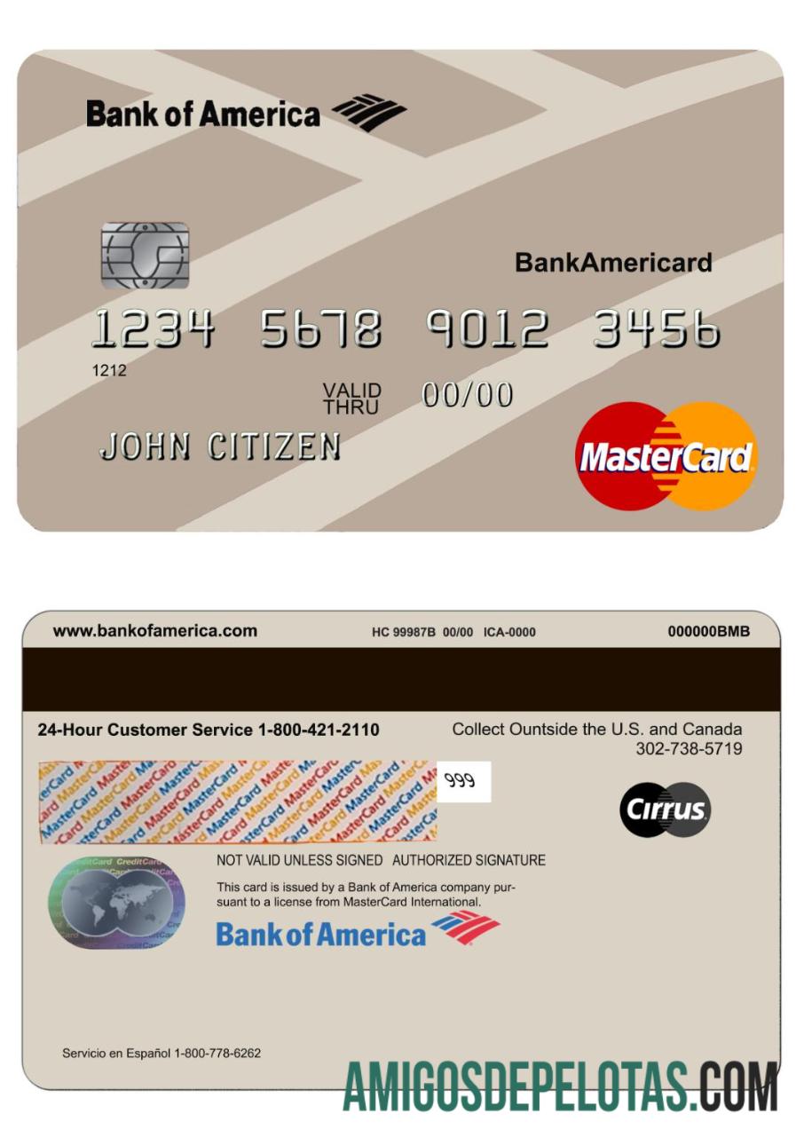 AS bank of Amerika bank mastercard makering
