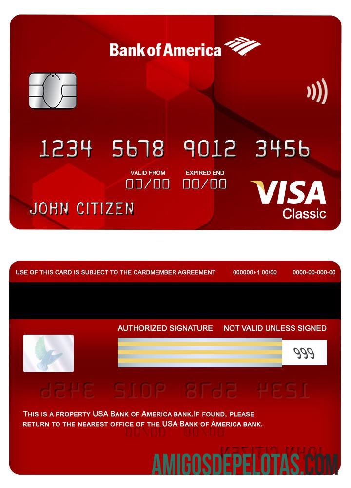 AS bank of Amerika bank visa classic kartu pratinjau