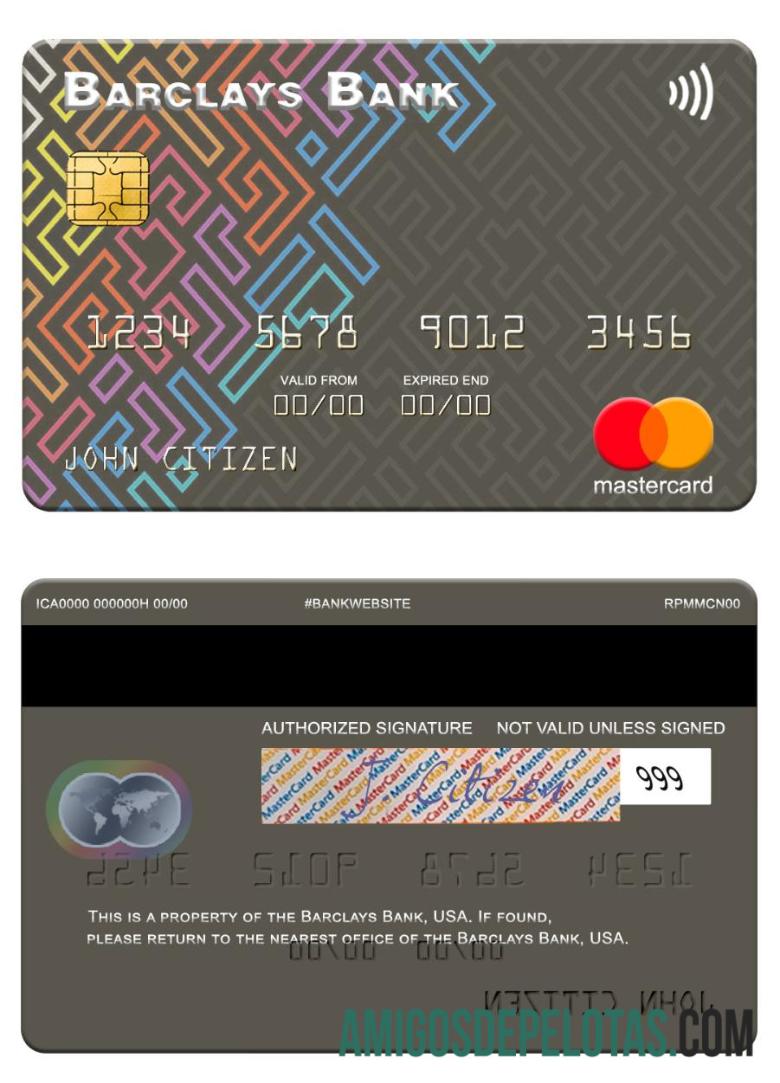 AS Barclays bank mastercard desain