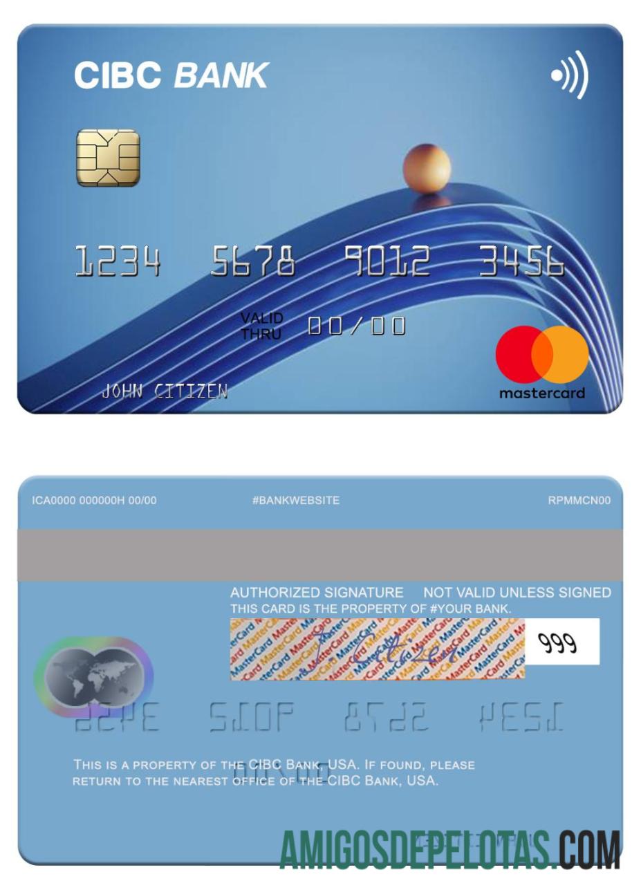 AS CIBC bank mastercard templat
