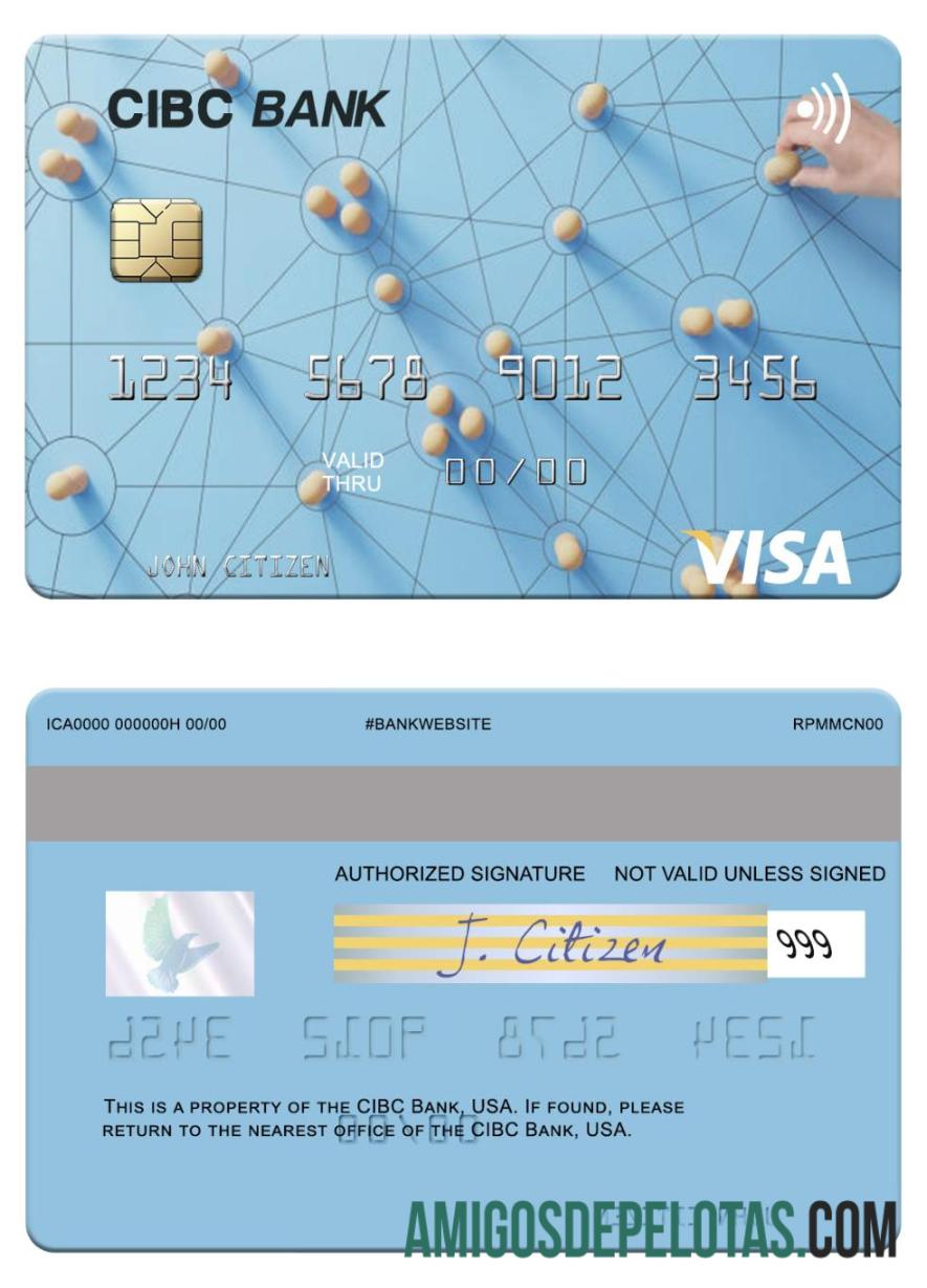 AS CIBC bank visa kartu sampel