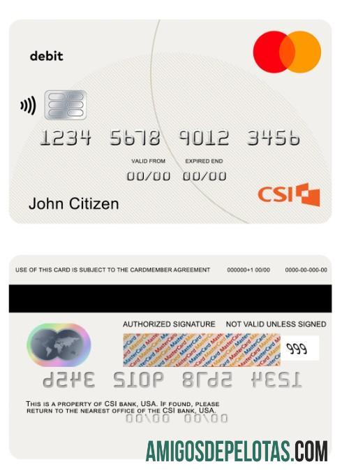AS CSI bank Debit mastercard desain