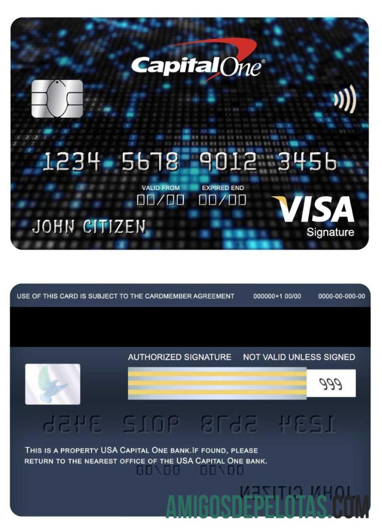 AS Capital One bank visa Tanda Tangan kartu templat