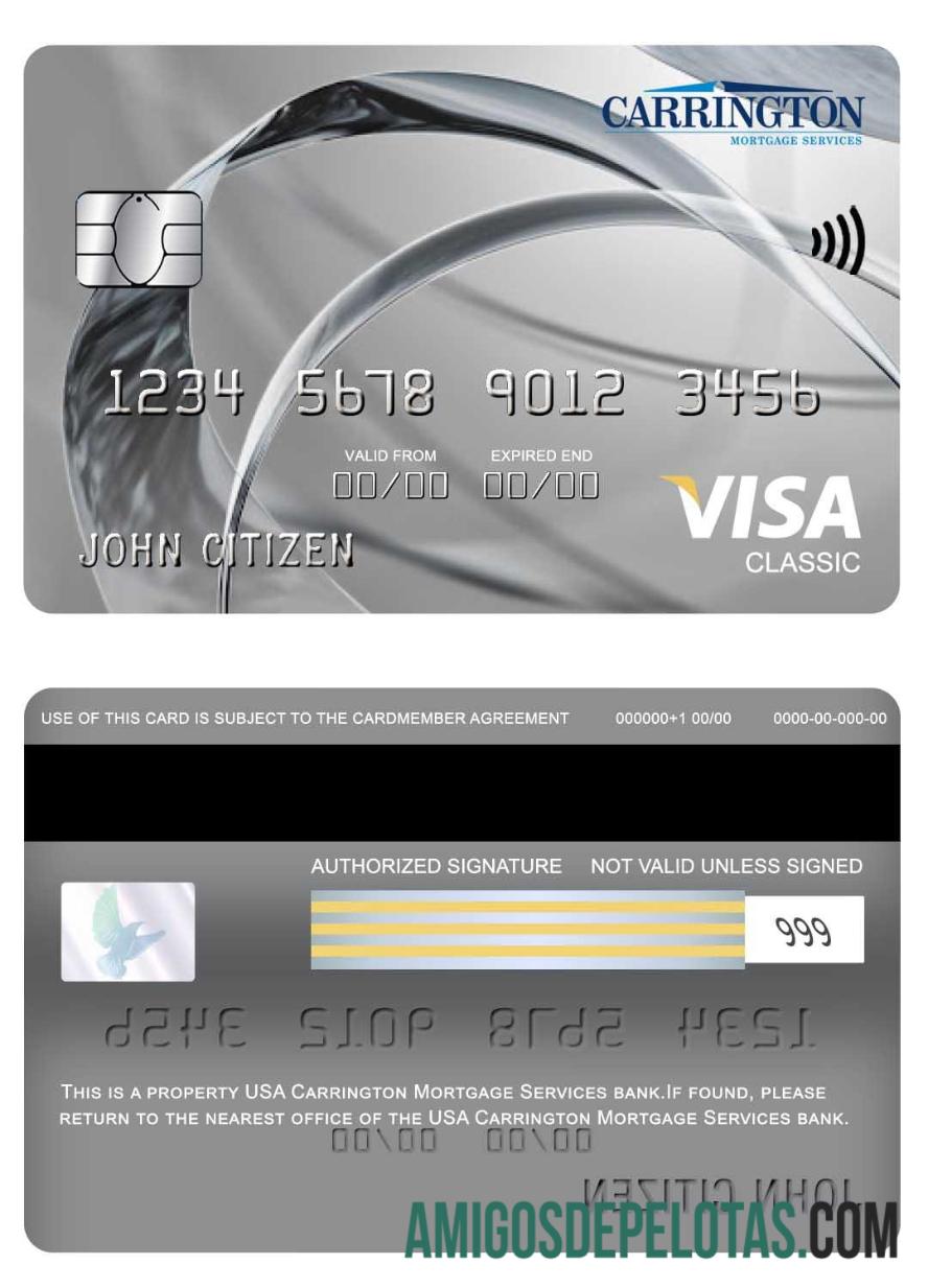 AS Carrington Hipotik Services bank visa classic kartu desain