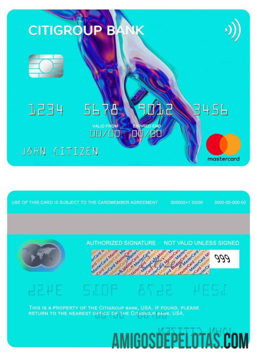 AS Citigroup bank mastercard templat