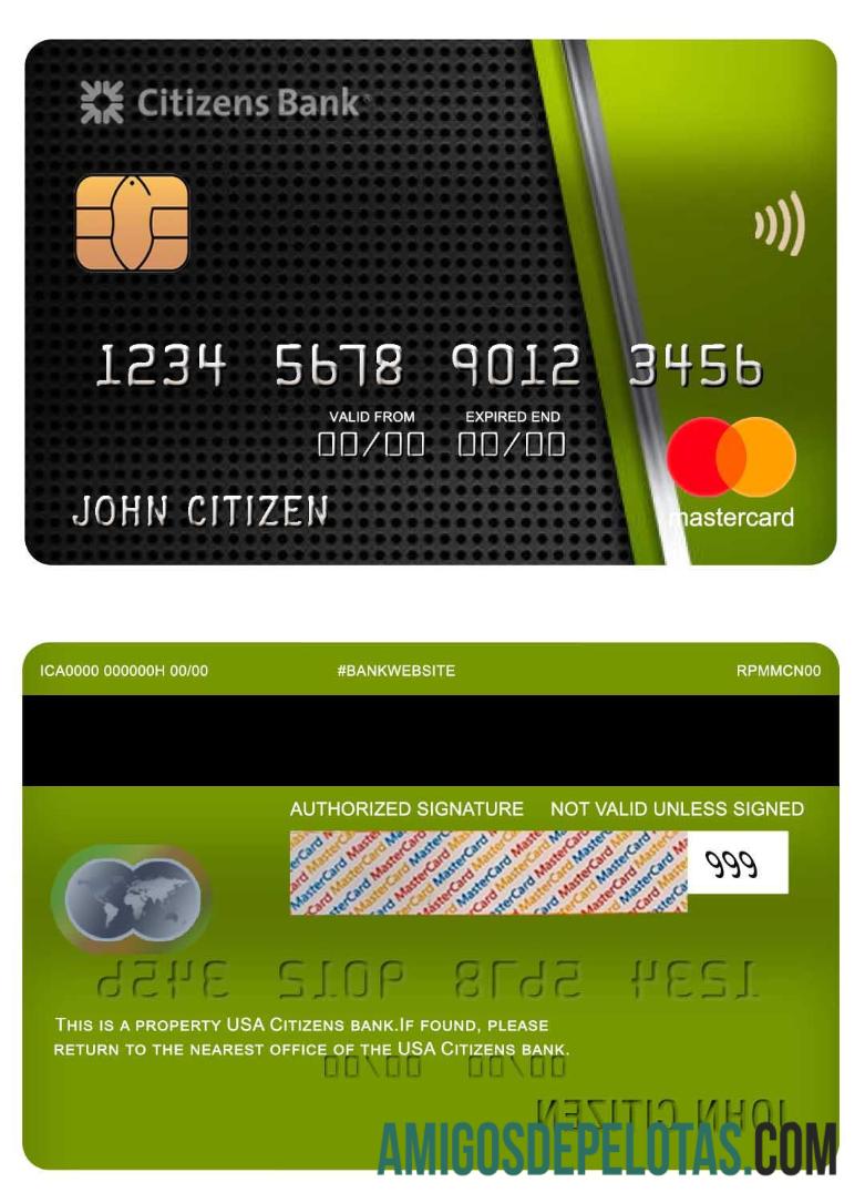 AS Citizens bank mastercard desain