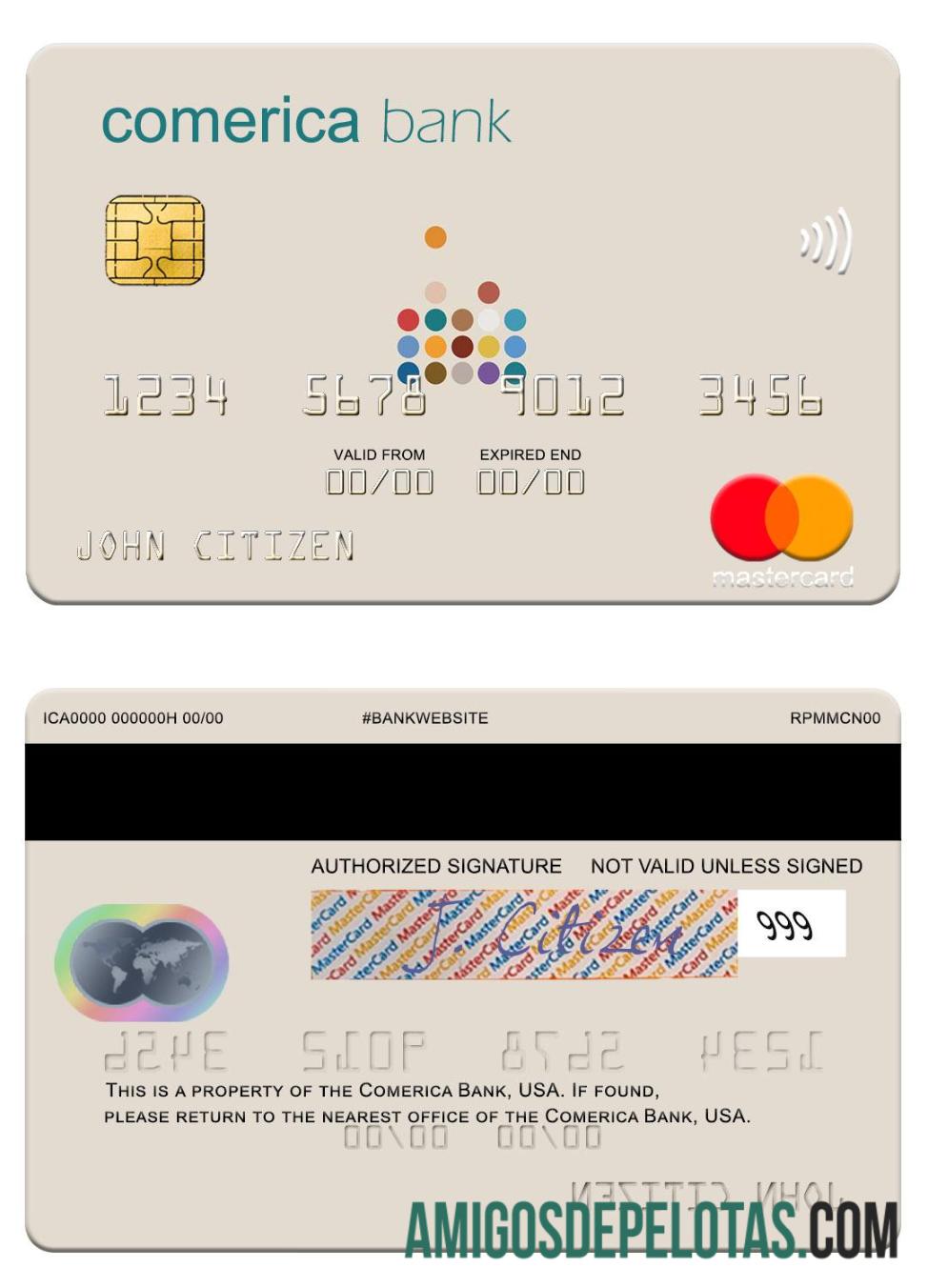 AS Comerica bank mastercard makering
