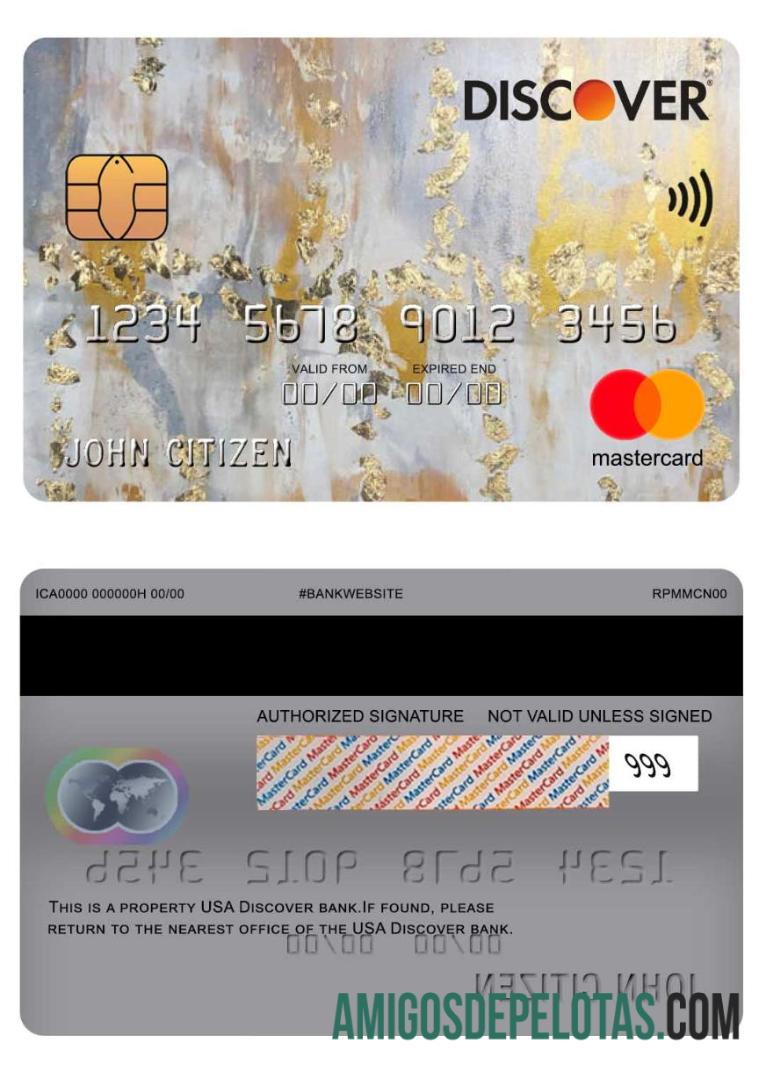 AS Discover bank mastercard templat