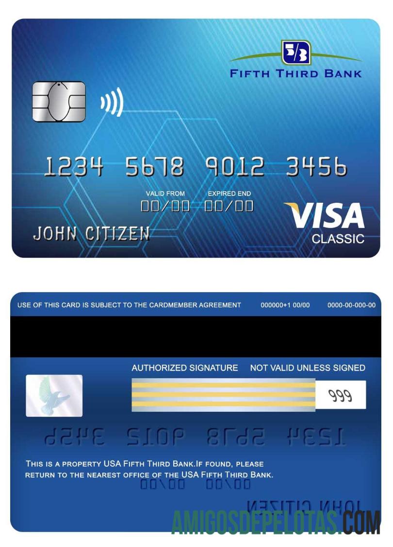 AS Fifth Third bank visa classic kartu desain