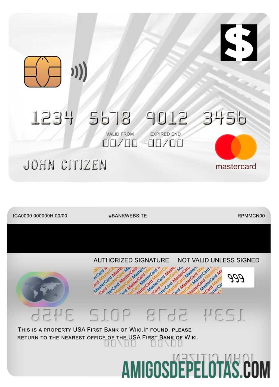 AS First bank of Wiki mastercard templat