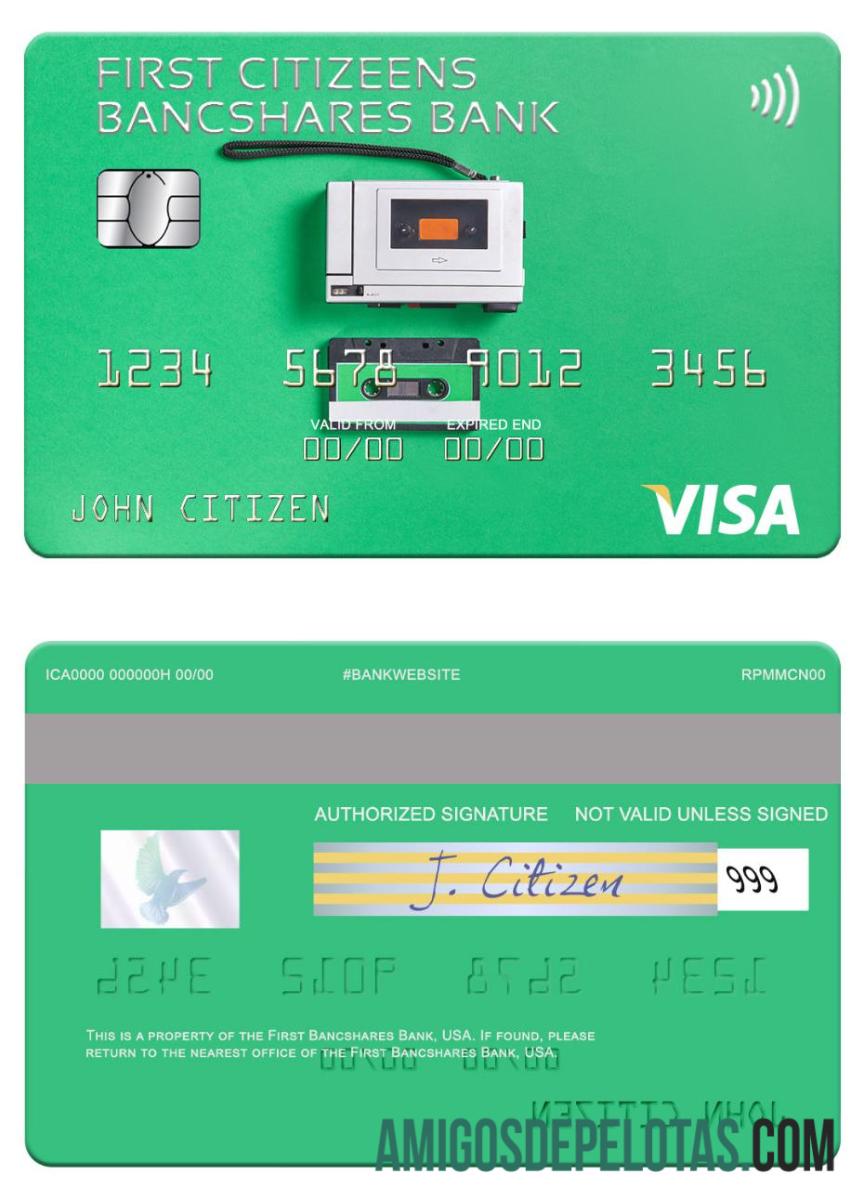 AS First Citizens BancShares bank visa kartu sampel