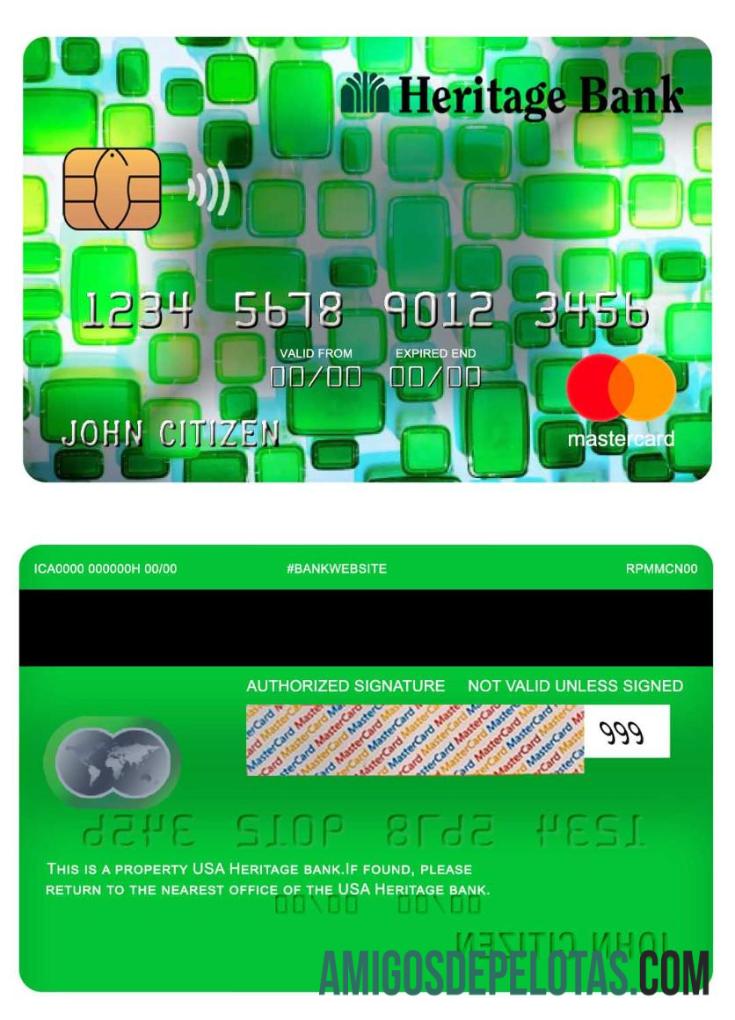 AS Heritage bank mastercard makering