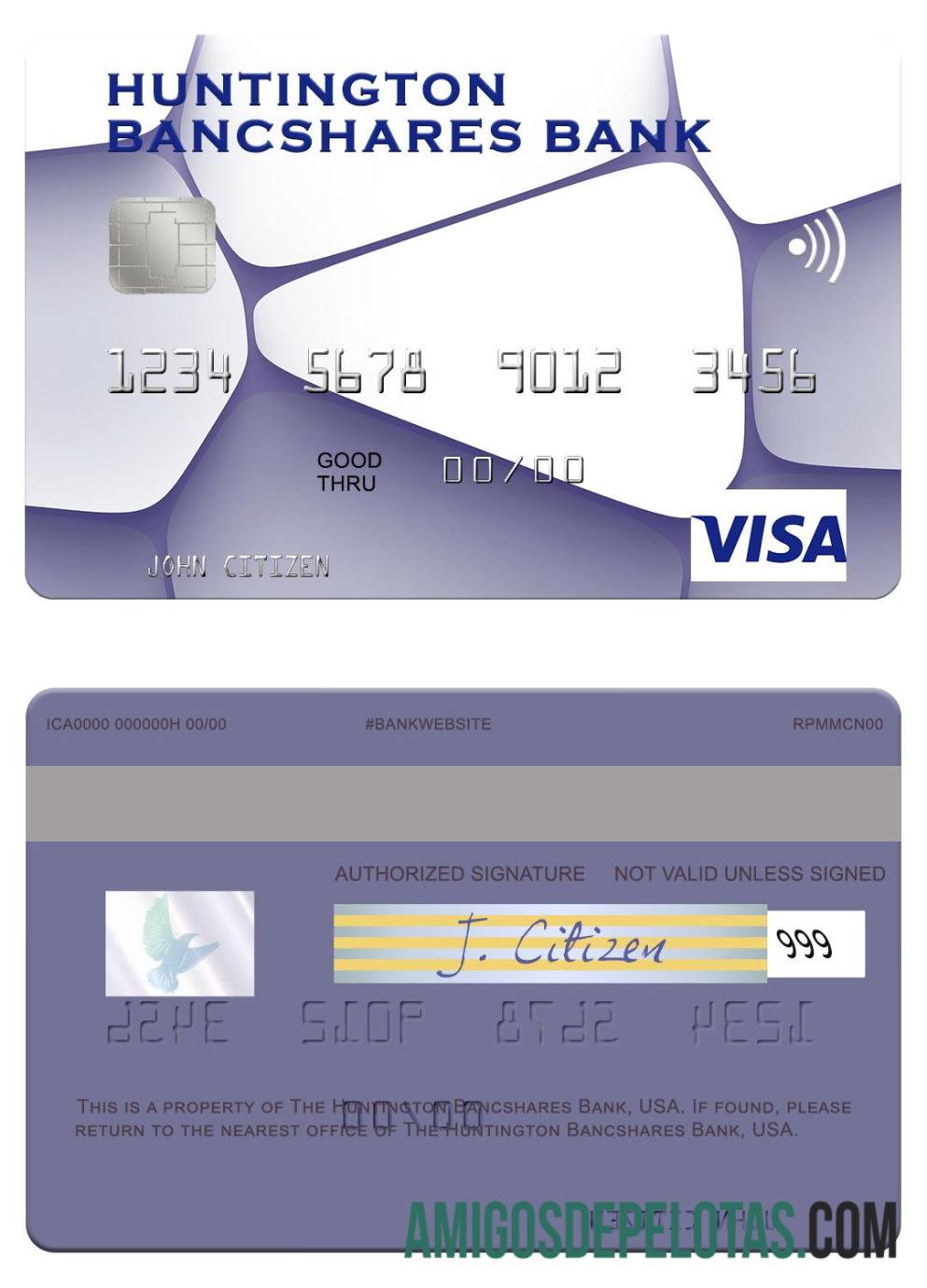 AS Huntington Bancshares bank visa kartu sampel