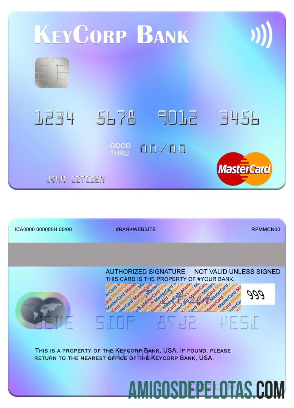 AS KeyCorp bank mastercard sampel