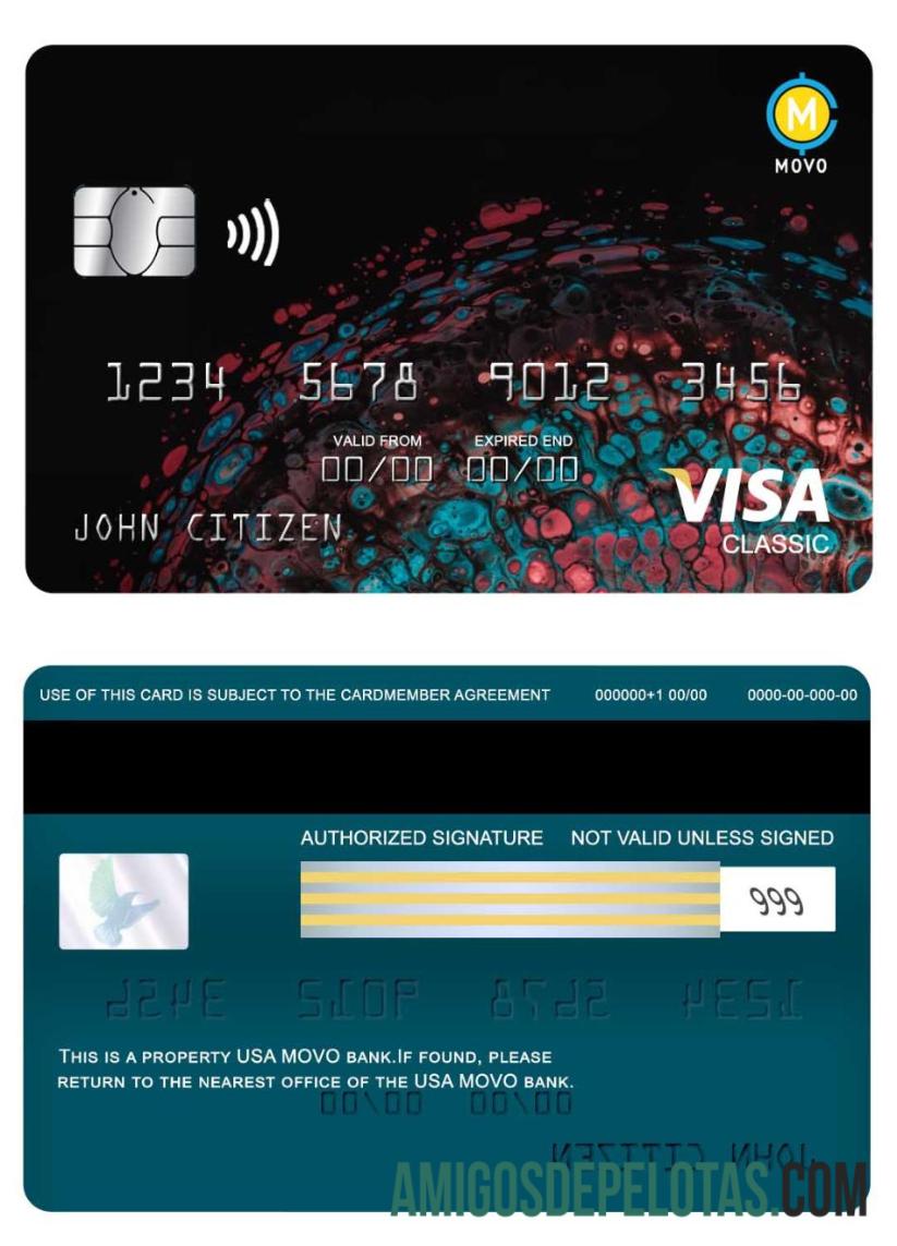 AS MOVO bank visa classic kartu templat