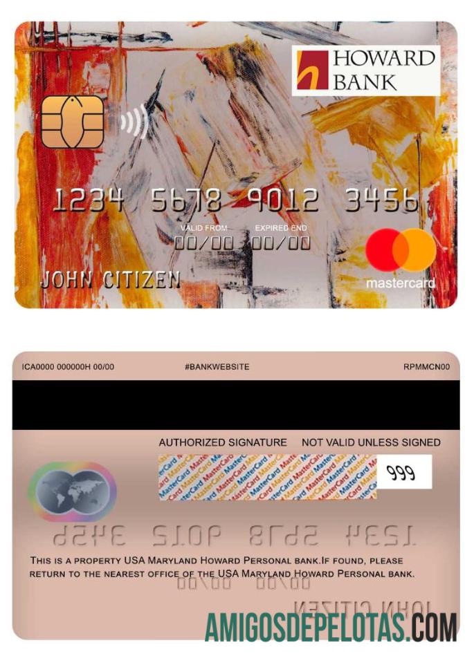 AS Maryland Howard Personal bank mastercard desain