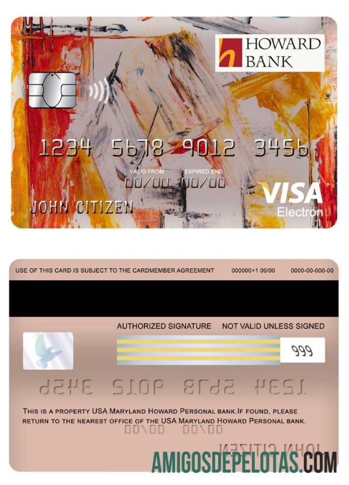 AS Maryland Howard Personal bank visa electron kartu pratinjau