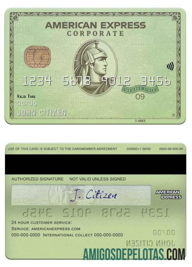 AS Massachusetts Radius bank american express hijau kartu sampel
