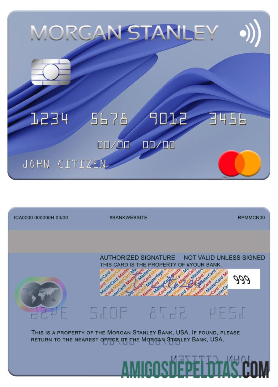 AS Morgan Stanley bank mastercard makering