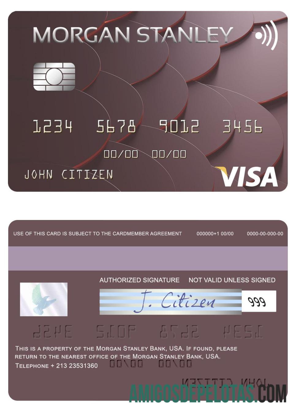 AS Morgan Stanley bank visa kartu pratinjau