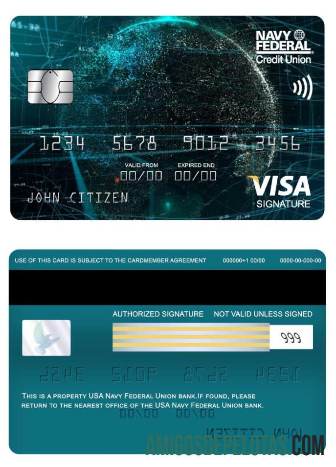 AS Navy Federal serikat bank visa Tanda Tangan kartu makering
