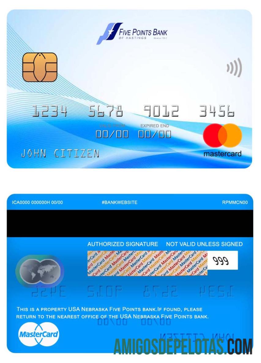 AS Nebraska Five Points bank mastercard desain