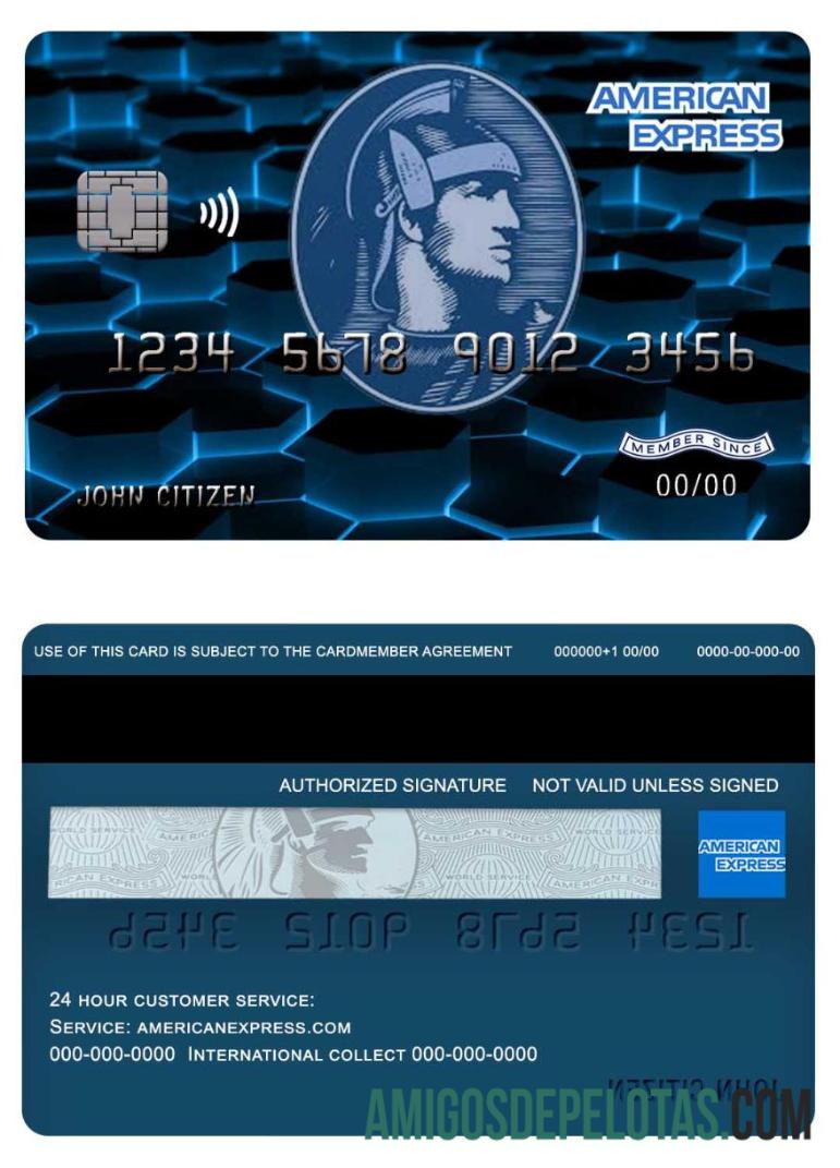 AS Baru York American Express biru bank Kredit kartu templat