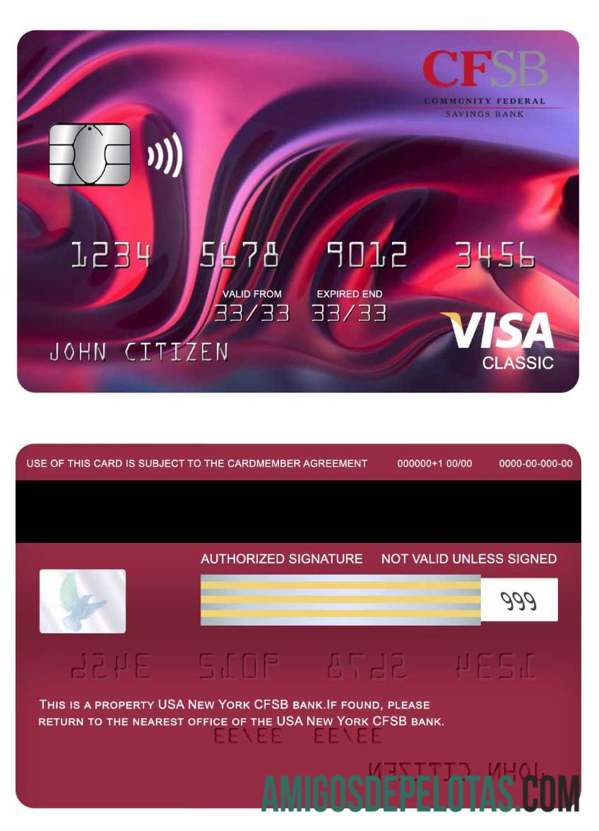 AS Baru York CFSB bank visa classic kartu desain
