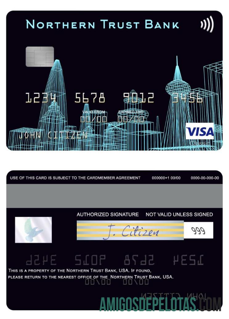 AS Northern Trust bank visa kartu templat