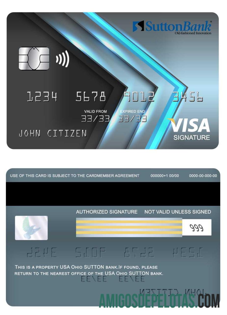 AS Ohio SUTTON bank visa Tanda Tangan kartu makering