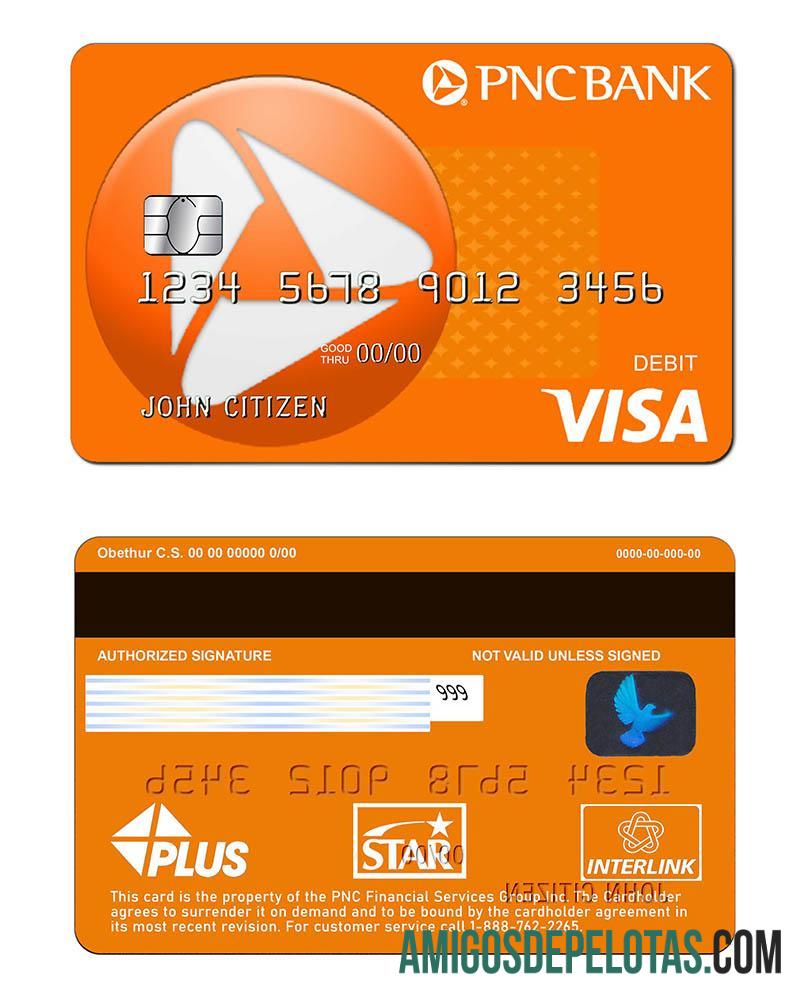 AS PNC bank visa Debit kartu desain