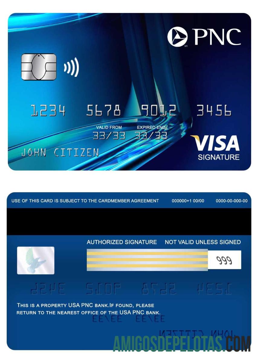AS PNC bank visa Tanda Tangan kartu sampel