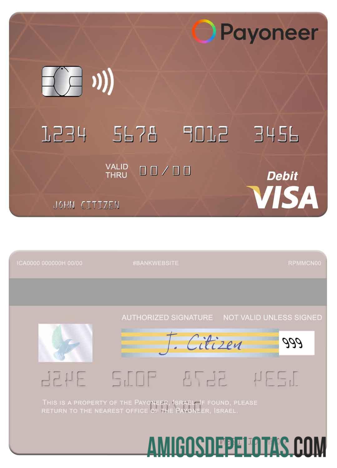 AS Payoneer visa Debit kartu pratinjau