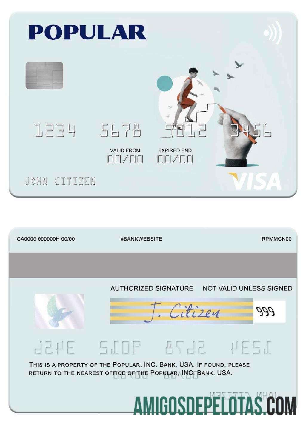 AS Popular, Inc. bank visa kartu pratinjau