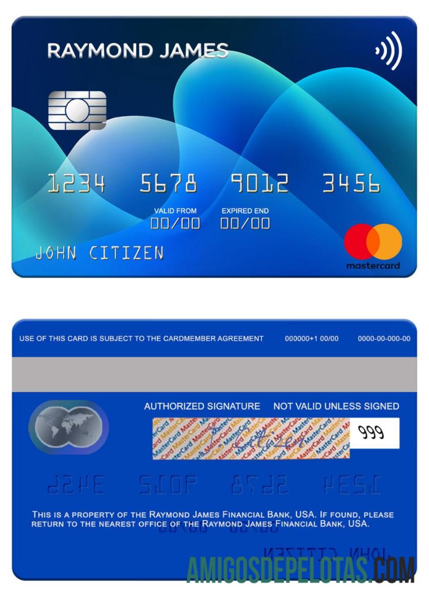 AS Raymond James Financial bank mastercard sampel