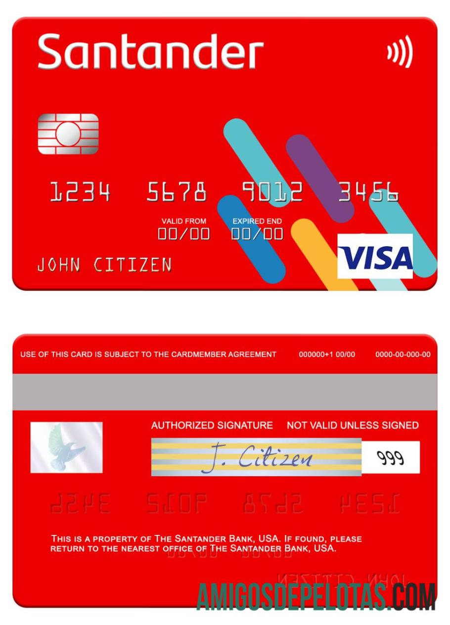 AS Santander bank visa kartu pratinjau