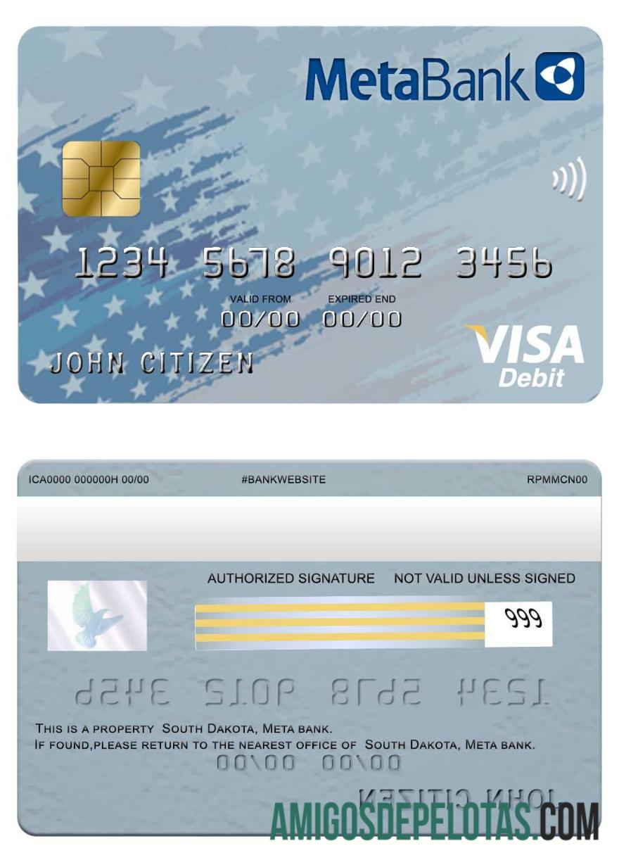 AS South Dakota, Metabank, visa kartu desain