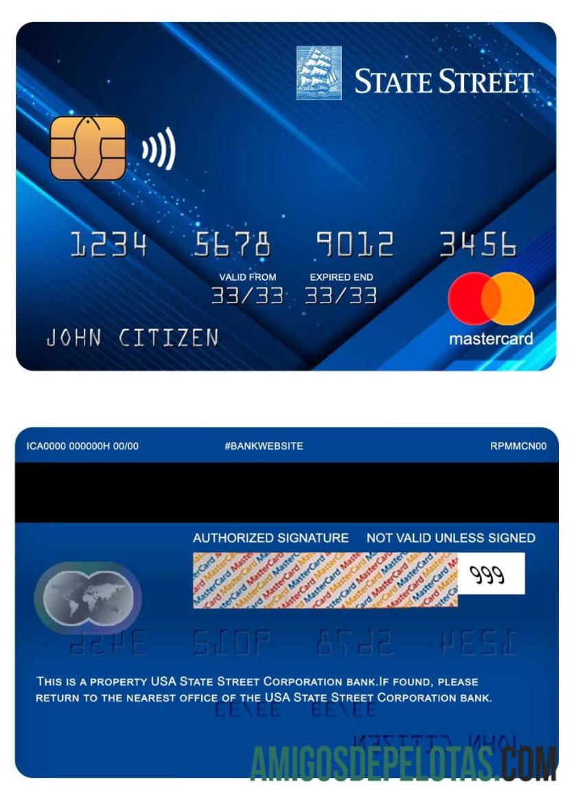 AS State Street Corporation bank mastercard desain