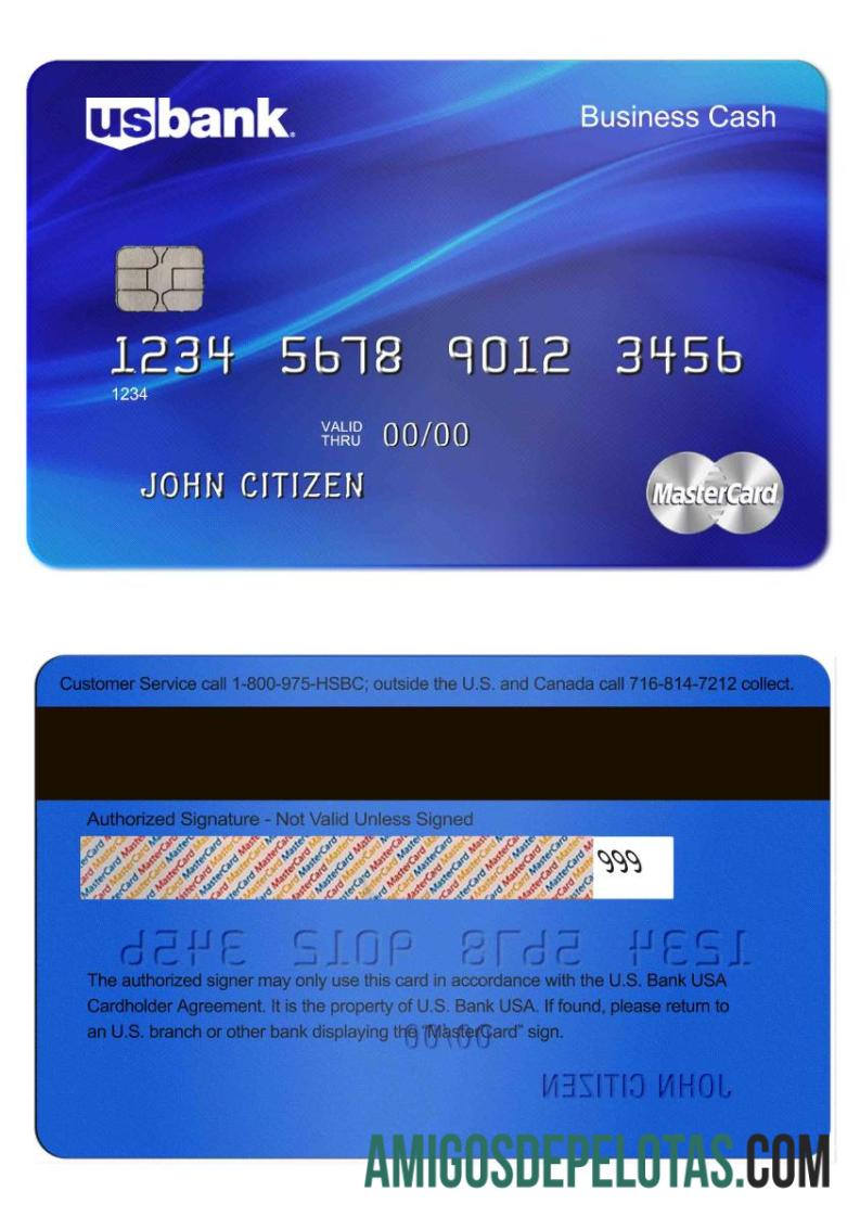 Berkualitas AS U.S. bank Mastercard kartu templat