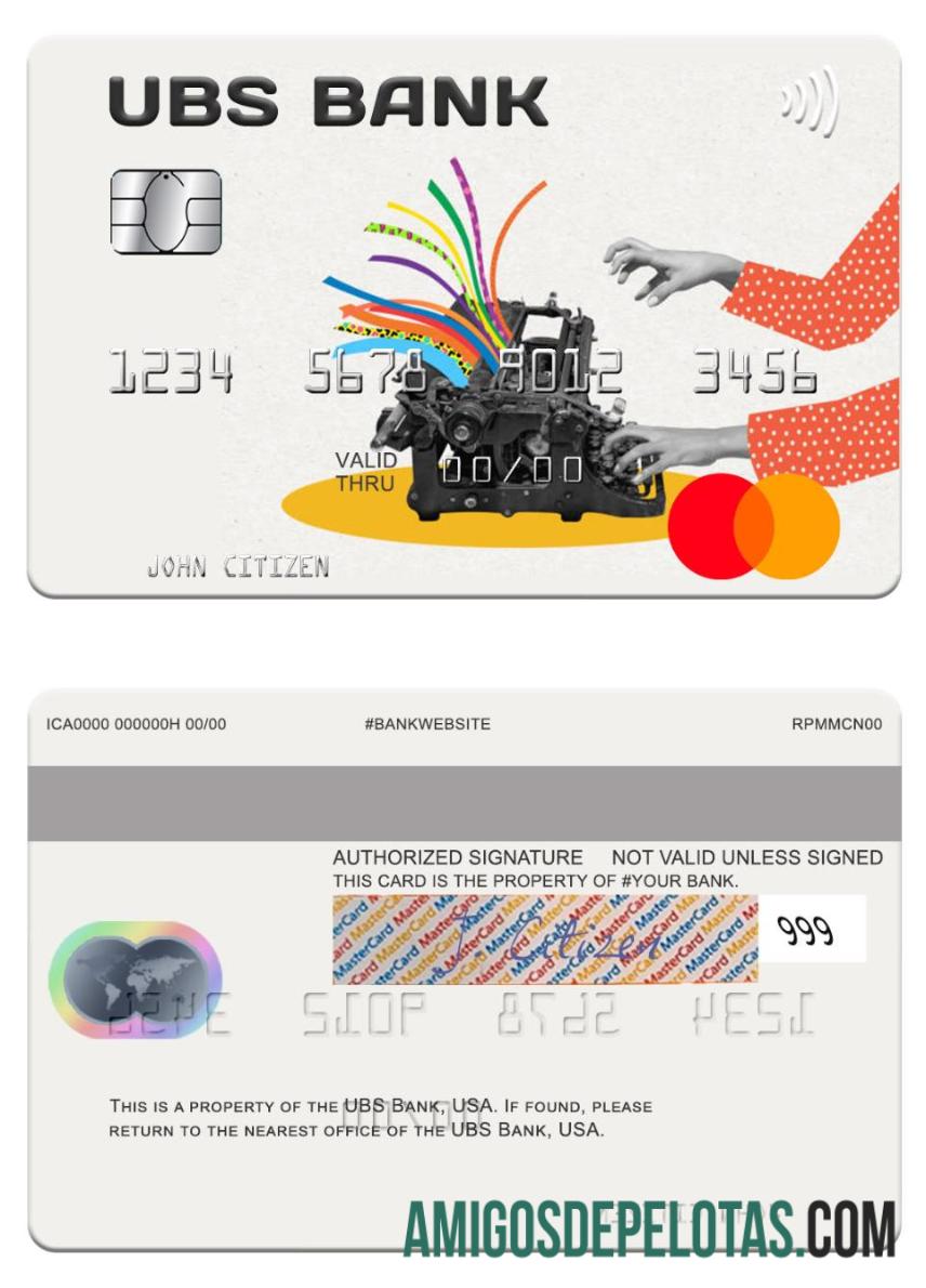 AS UBS bank mastercard makering
