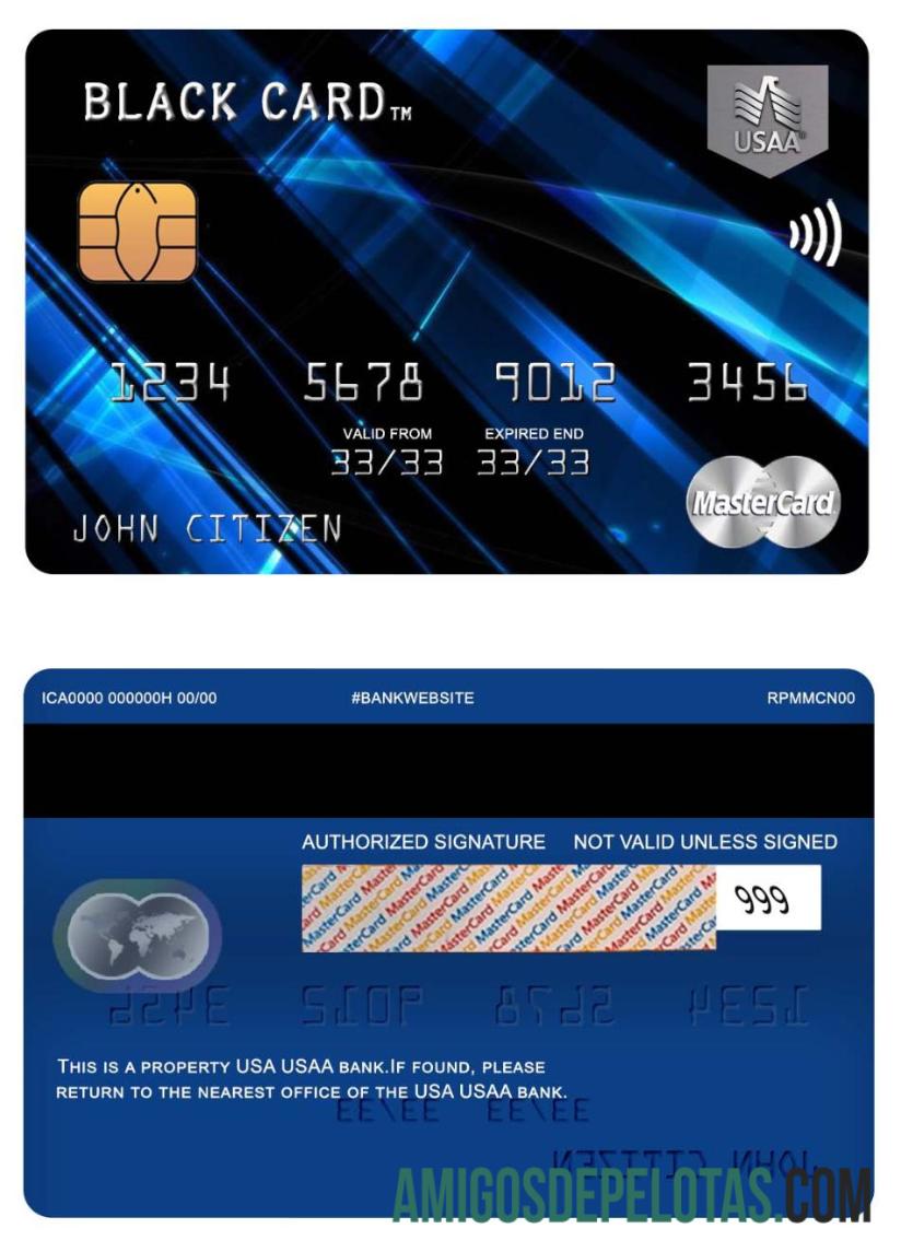 AS USAA bank mastercard templat