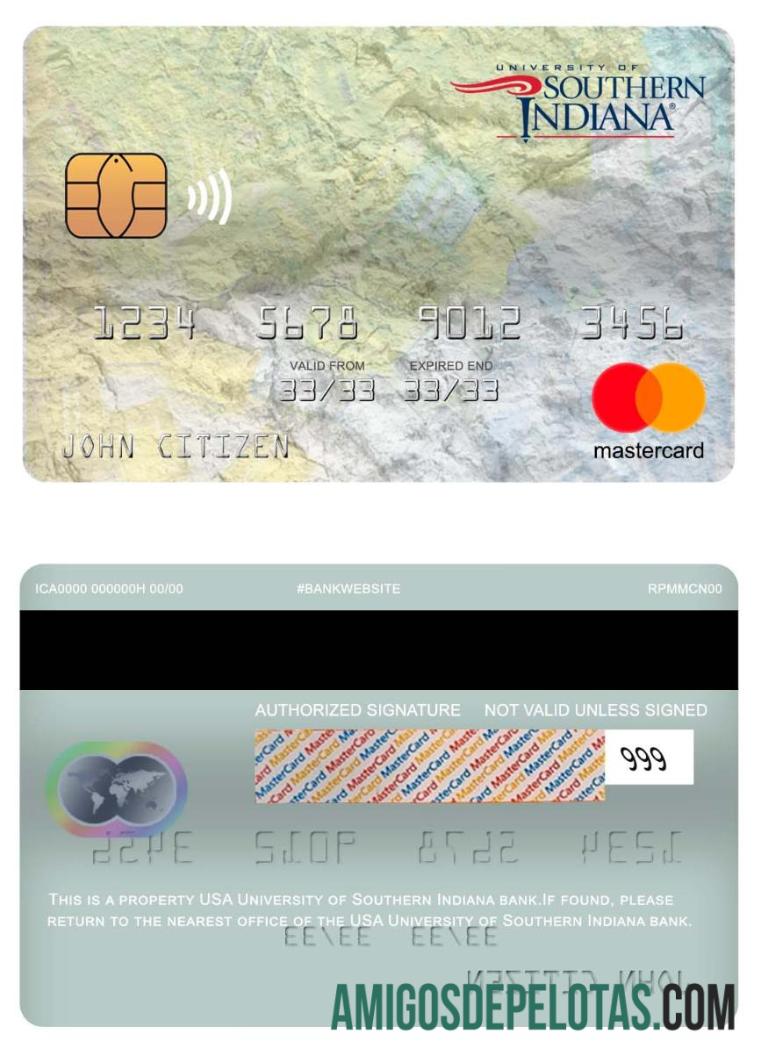 AS universitas of Southern Indiana bank mastercard sampel