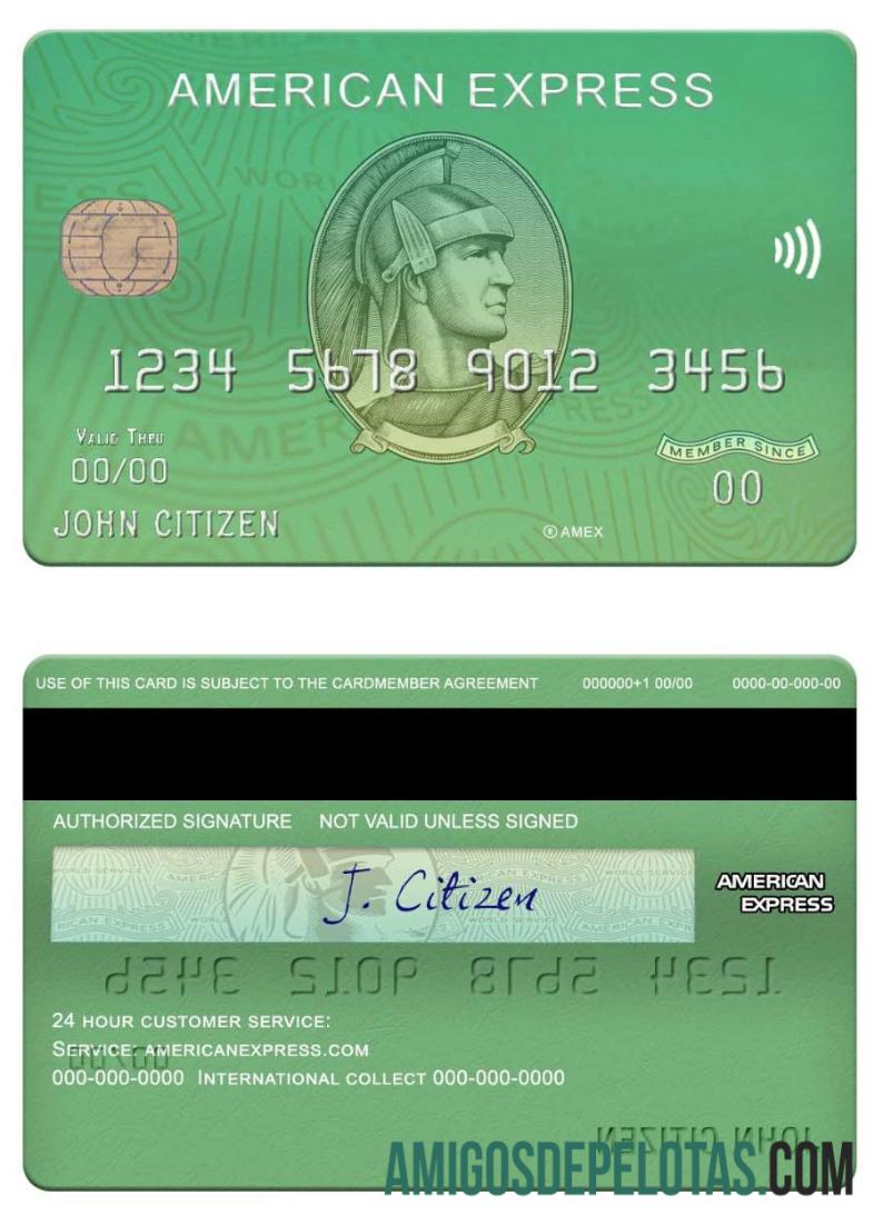 AS Waste Management bank Amex hijau kartu desain