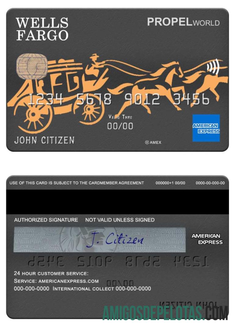 AS Wells Fargo bank Amex kartu sampel